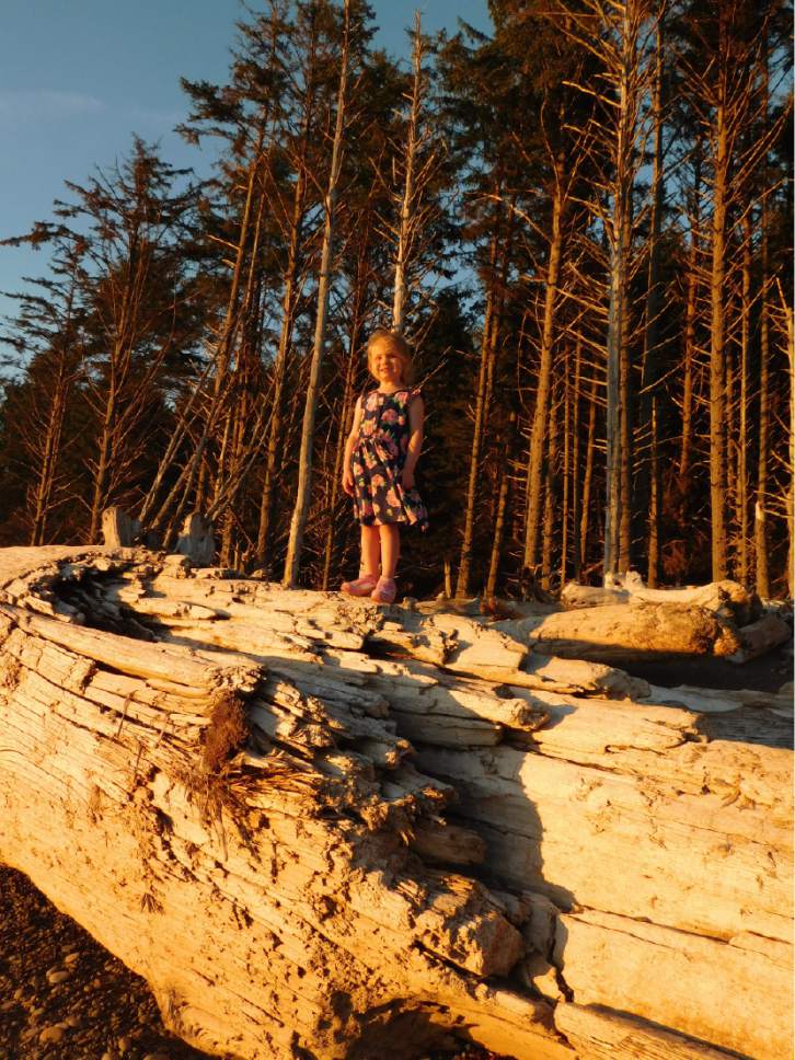 Erin Alberty | The Salt Lake Tribune

The author's daughter plays on driftwood Aug. 24, 2016 at Rialto Beach in Olympic National Park.