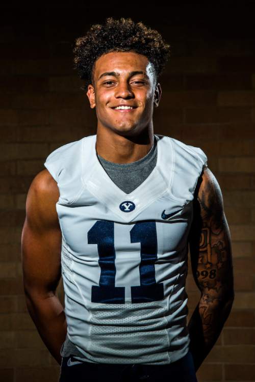 Chris Detrick  |  The Salt Lake Tribune
Brigham Young Cougars Troy Warner (11) poses for a portrait at the indoor practice facility Tuesday August 9, 2016.