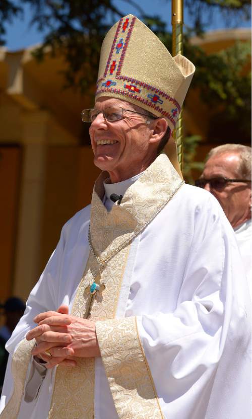 Leah Hogsten  |  The Salt Lake Tribune
The 12th Archbishop of Santa Fe, John C. Wester, walks with the procession, Thursday, June 4, 2015 at the Cathedral Basilica of St. Francis of Assisi in Santa Fe.