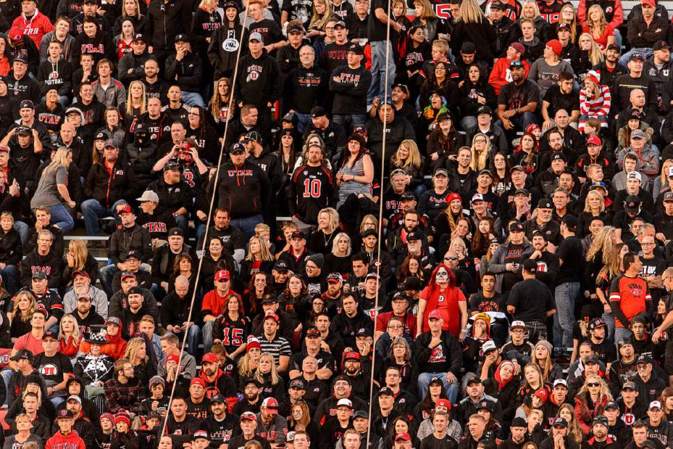Trent Nelson  |  The Salt Lake Tribune
Waldo makes a Halloween appearance in the stands as the University of Utah hosts Oregon State, NCAA football at Rice-Eccles Stadium in Salt Lake City, Saturday October 31, 2015.