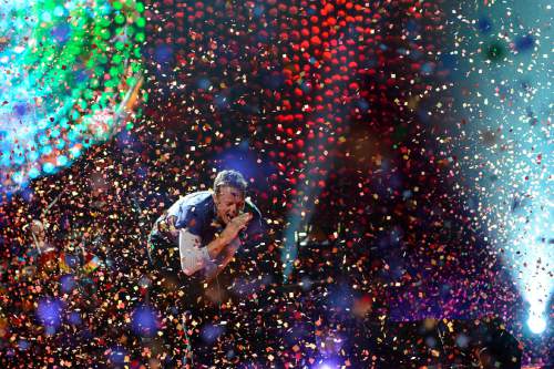 Trent Nelson  |  The Salt Lake Tribune
Coldplay, led by singer Chris Martin, performs at Vivint Smart Home Arena in Salt Lake City on Wednesday, Aug. 31, 2016.