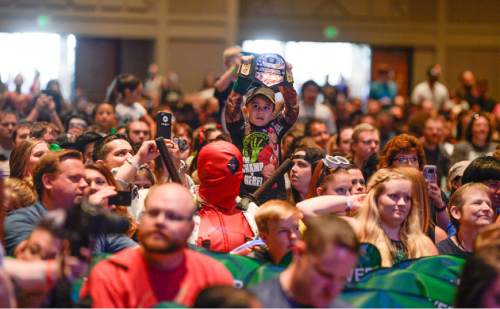 Francisco Kjolseth | The Salt Lake Tribune
Crowds welcome John Cena, American professional wrestler, rapper, actor, reality television show host and Make A Wish contributor during day two of the 2016 Salt Lake Comic Con in Salt Lake City on Friday, Sept. 2, 2016.