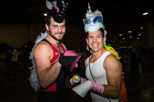 Chris Detrick  |  The Salt Lake Tribune
Bronies Aaron Earley and Wes Heaps pose for a portrait during Salt Lake Comic Con at the Salt Palace Convention Center Saturday September 3, 2016.