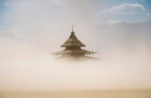 Rick Egan  |  The Salt Lake Tribune

Blowing dust obscures part of The Temple, during the daily afternoon winds, at the Burning Man Festival, in the Black Rock Desert 100 miles north of Reno Nevada, Saturday, September 3, 2016.