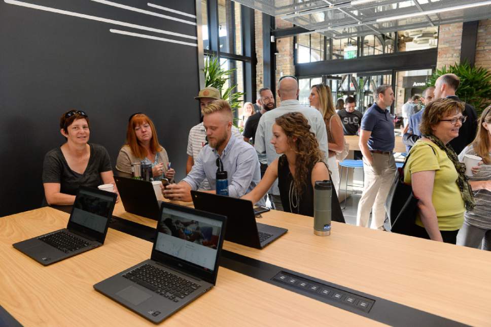 Francisco Kjolseth | The Salt Lake Tribune
Salt Lake City sees the beginnings of Google Fiber's scorching-fast gigabit service during a grand opening-type event at their offices in Trolley Square, referred to as Fiber Space, on Wednesday, Aug. 23, 2016.