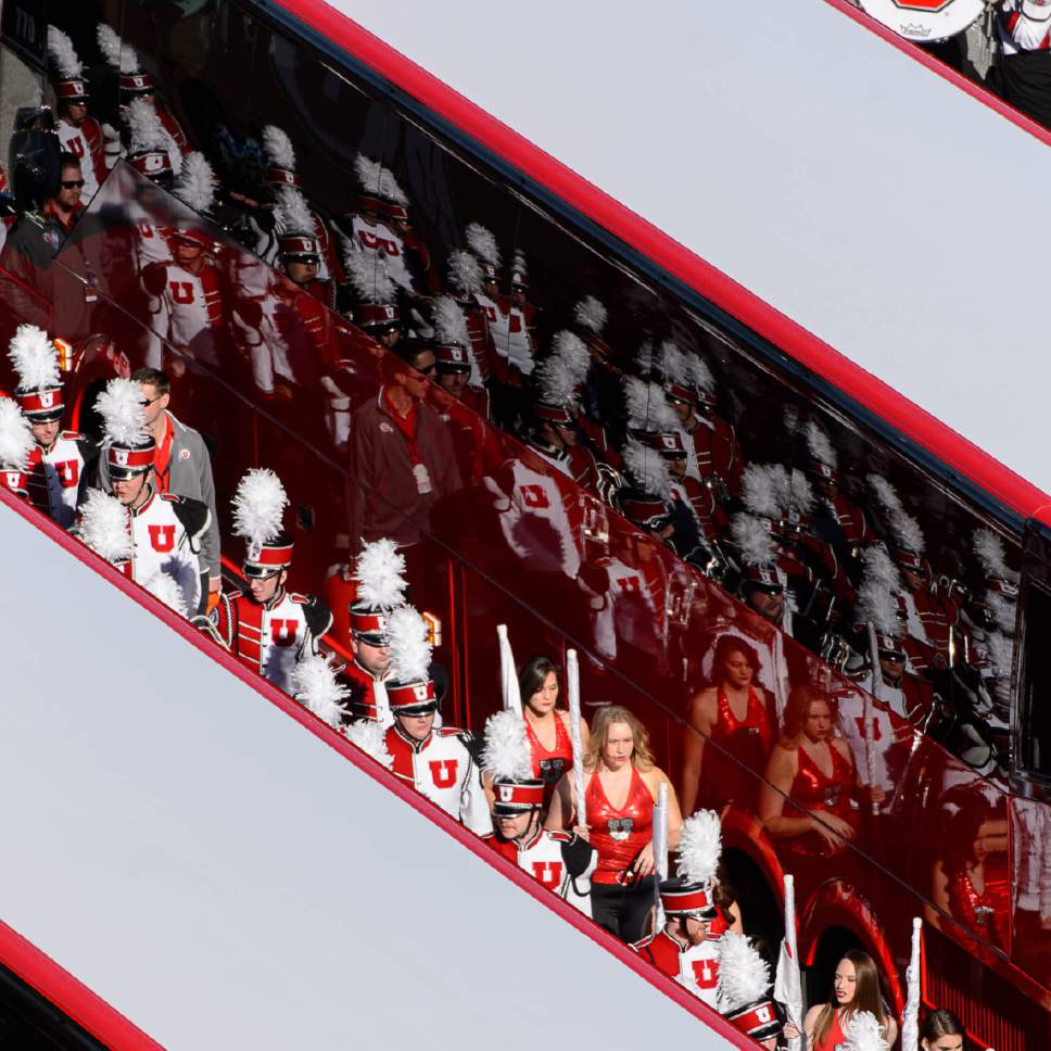 Trent Nelson  |  The Salt Lake Tribune
The Utah Marching Band, before kickoff as Utah faces BYU in the Royal Purple Las Vegas Bowl, NCAA football at Sam Boyd Stadium in Las Vegas, Saturday December 19, 2015.