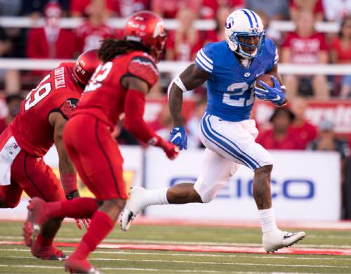 Rick Egan  |  The Salt Lake Tribune

Brigham Young running back Jamaal Williams (21) run the ball for the Cougars, in second quarter action, BYU vs. Utah at Rice-Eccles Stadium, Saturday, September 10, 2016.