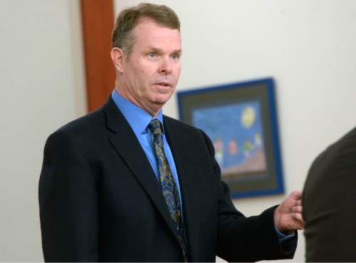 Al Hartmann  |  The Salt Lake Tribune 
Former Utah Attorney General John Swallow appears in court on Wednesday, July 13, 2016.  His attorneys argued that charges against him should be dismissed.