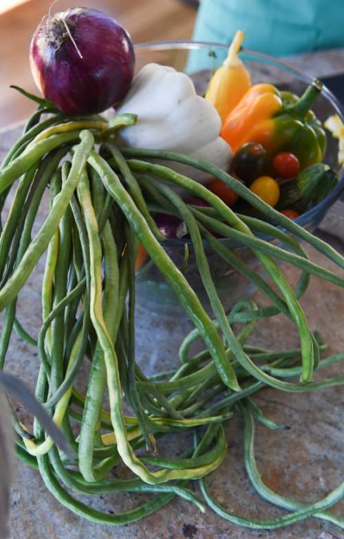 Francisco Kjolseth | The Salt Lake Tribune
Fresh local vegetables are the emphasis for local chef Page Ane Viehweg, who started Wasatch Fresh in June. She delivers already prepared and cooked meals to customers around the Salt Lake Valley five days a week.