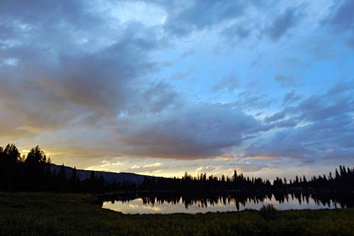 Lennie Mahler  |  The Salt Lake Tribune

The sun sets over Dollar Lake in the Uinta Mountains. Monday, Sept. 5, 2016.