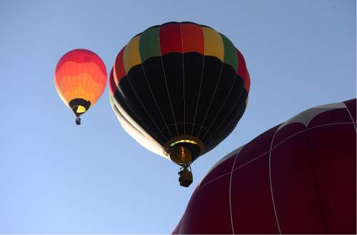 Scott Sommerdorf   |  The Salt Lake Tribune  
The Autumn Aloft Hot Air Balloon Festival returns for its third flight at the North 40 Fields in Park City, Saturday, September 17, 2016.
