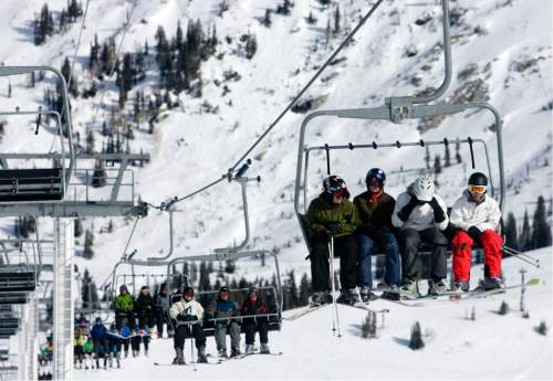 |  Tribune File Photo

People ride the Sugarloaf lift at Atla Ski Area on Presidents Day on February 18, 2012.