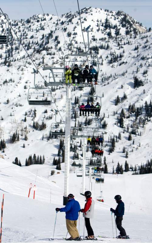 |  Tribune File Photo

People ski down the Little Dipper trail as people ride the Sugarloaf lift at Atla Ski Area on Presidents Day on February 18, 2012.