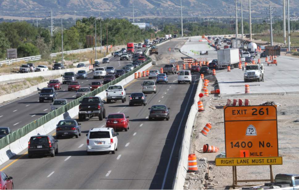 Rick Egan  | The Salt Lake Tribune 

I-15 freeway construction, looking south from an overpass in Utah County, Monday, September 12, 2011.