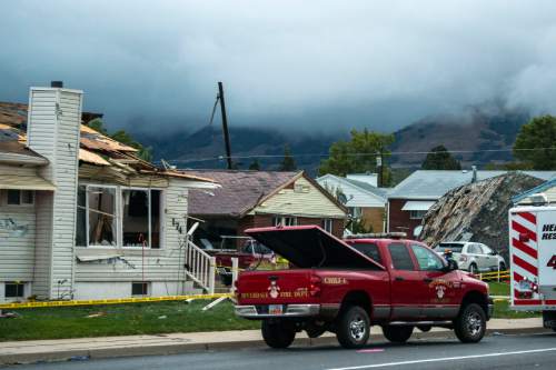 Chris Detrick  |  The Salt Lake Tribune
Damage caused from a tornado near 200 East and 4700 South in Washington Terrace City Thursday September 22, 2016.