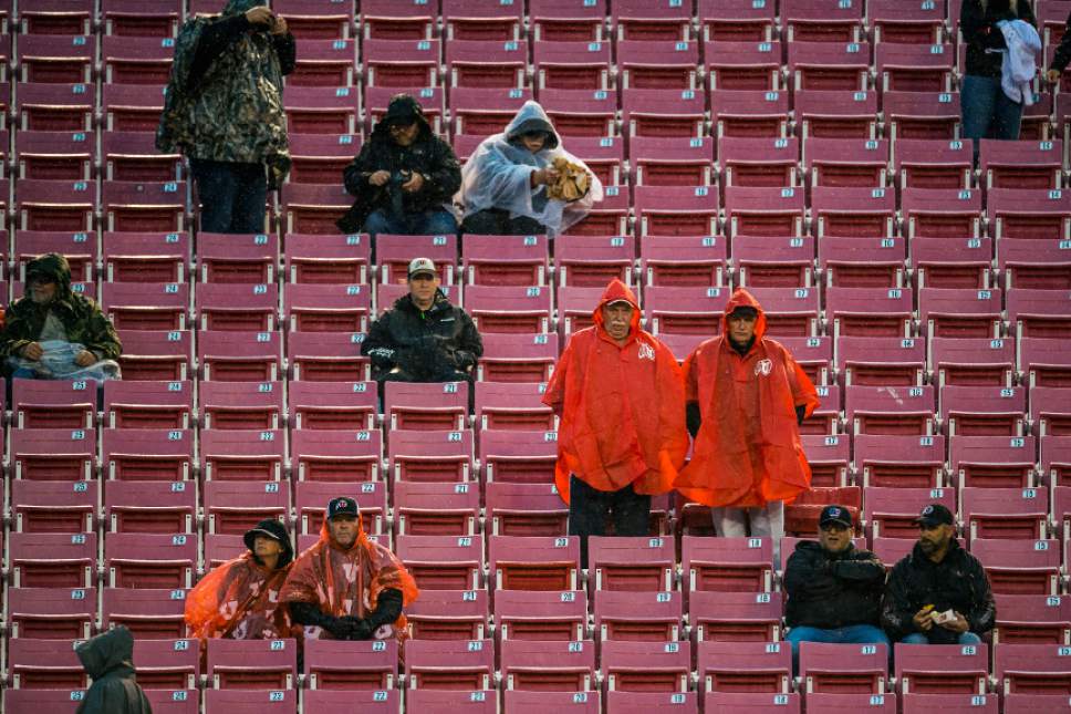 Chris Detrick  |  The Salt Lake Tribune
Fans wait in the stands before the game at Rice-Eccles Stadium Friday September 23, 2016.