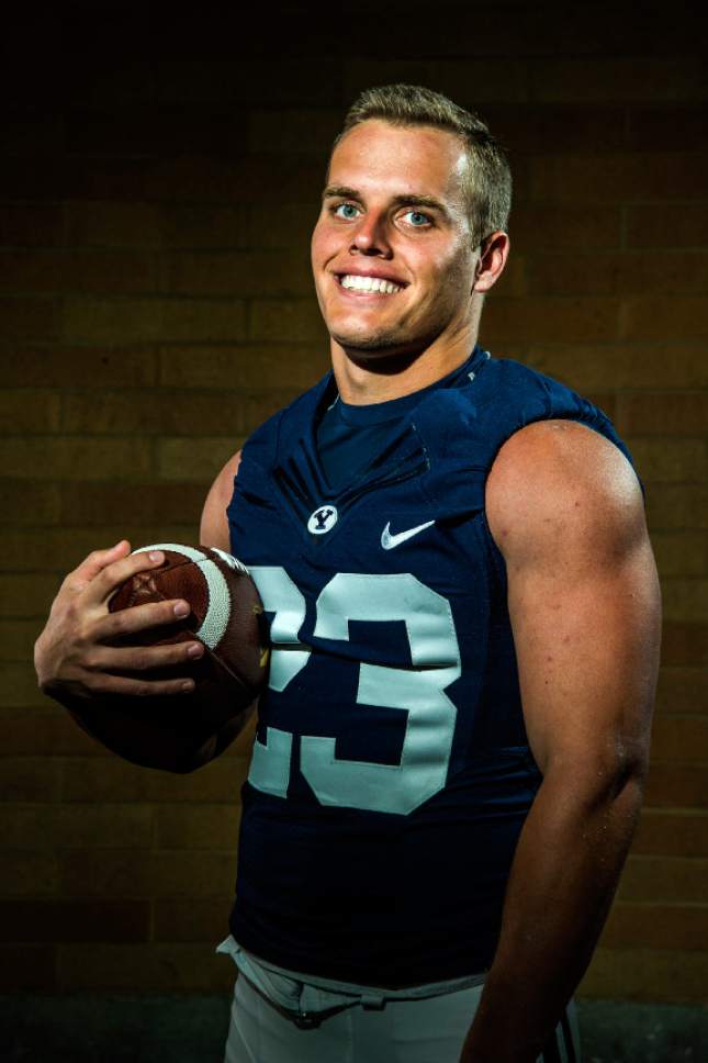 Chris Detrick  |  The Salt Lake Tribune
Brigham Young Cougars defensive back Garrett Juergens (23) poses for a portrait at the indoor practice facility Tuesday August 9, 2016.