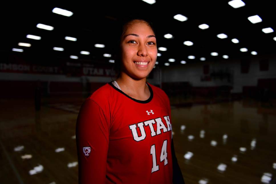 Trent Nelson  |  The Salt Lake Tribune
Adora Anae is a steadily rising star for the University of Utah volleyball team. Anae was photographed after practice on the Crimson Court in Salt Lake City, Wednesday September 28, 2016.