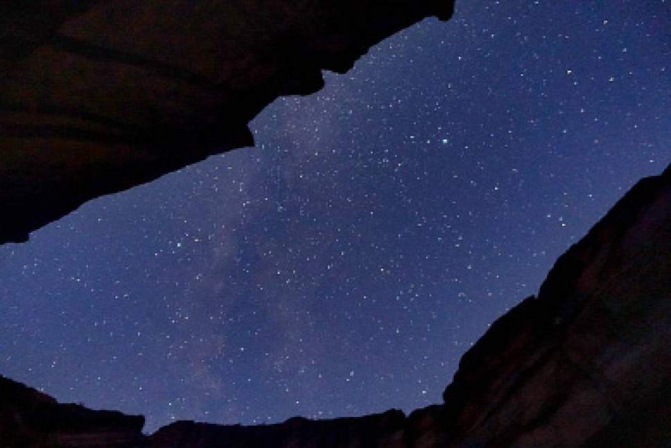 Lennie Mahler  |  The Salt Lake Tribune

A view of the Milky Way over rock cliffs where Buckskin Gulch becomes the Paria River, near the Utah-Arizona border, on Sunday, Sept. 25, 2016.