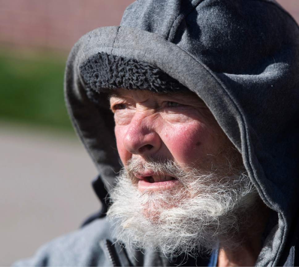 Rick Egan  |  The Salt Lake Tribune

Leo Kiemel, 60, talks about the homeless situation after Operation Diversion arrested about 90 people in the Rio Grande neighborhood. Thursday, October 6, 2016.