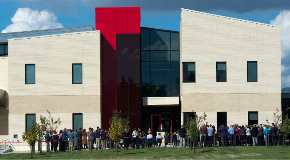 Steve Griffin / The Salt Lake Tribune


The Utah Schools for the Deaf and the Blind host a grand opening and ribbon cutting celebration for the new C. Mark Openshaw Education Center, in honor of the late member of the Utah State Board of Education, in Salt Lake City Thursday October 6, 2016.