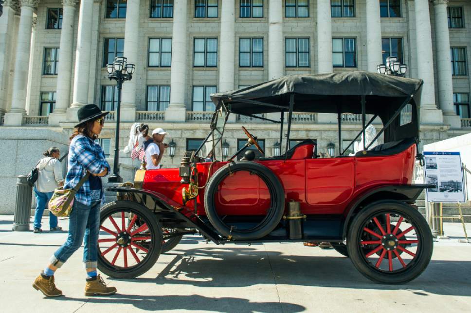 Chris Detrick  |  The Salt Lake Tribune
A 1912 Model T Ford on display during the Capitol Centennial Discovery Day at the Utah State Capitol on Saturday.