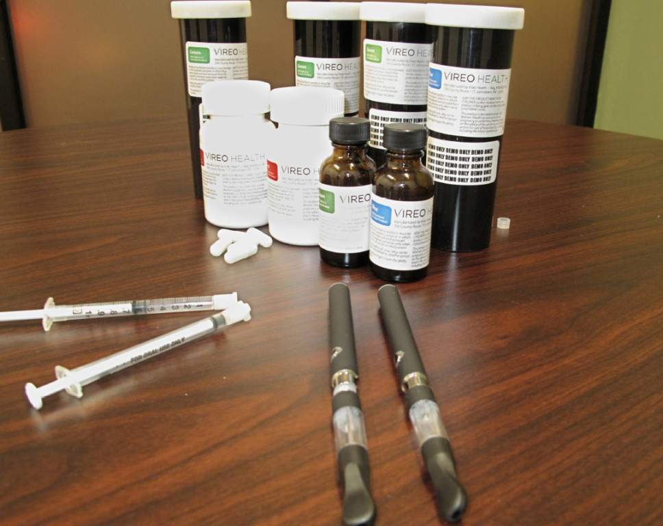 This Jan. 5, 2016 file photo shows packaging for medical marijuana at Vireo Health of New York, a dispensary in White Plains, N.Y. Uncertainty prevails in Ohio as a law legalizing medical marijuana under very limited circumstances is set to take effect Thursday, Sept. 8, 2016. (AP Photo/Jennifer Peltz, File)