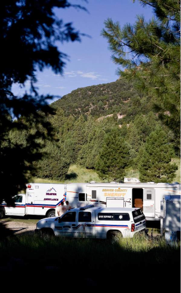 Tribune file photo
A command center is set up as law enforcement officials remove marijuana plants grown illegally in the Fish Lake National Forest near Beaver, Utah, on Thursday, Aug. 18, 2011. Several agencies were involved in the operation that yielded several thousand plants. No growers were arrested.