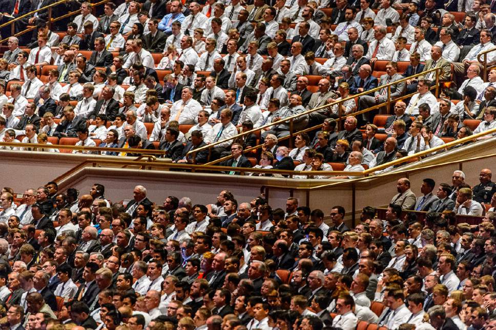 Trent Nelson  |  The Salt Lake Tribune
The General Priesthood Session of the LDS Church's 186th Semiannual General Conference in Salt Lake City, Saturday October 1, 2016.