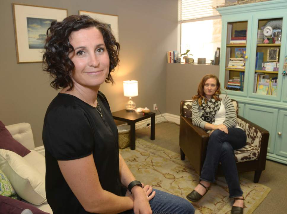 Al Hartmann  |   Tribune file photo
Kristin Hodson, Founder, Executive Director, left, and Mary Stanley, Clinical Director, Art Therapist, run the Healing Group, a counseling center that focuses on sexuality and intimacy as well as postpartum depression.