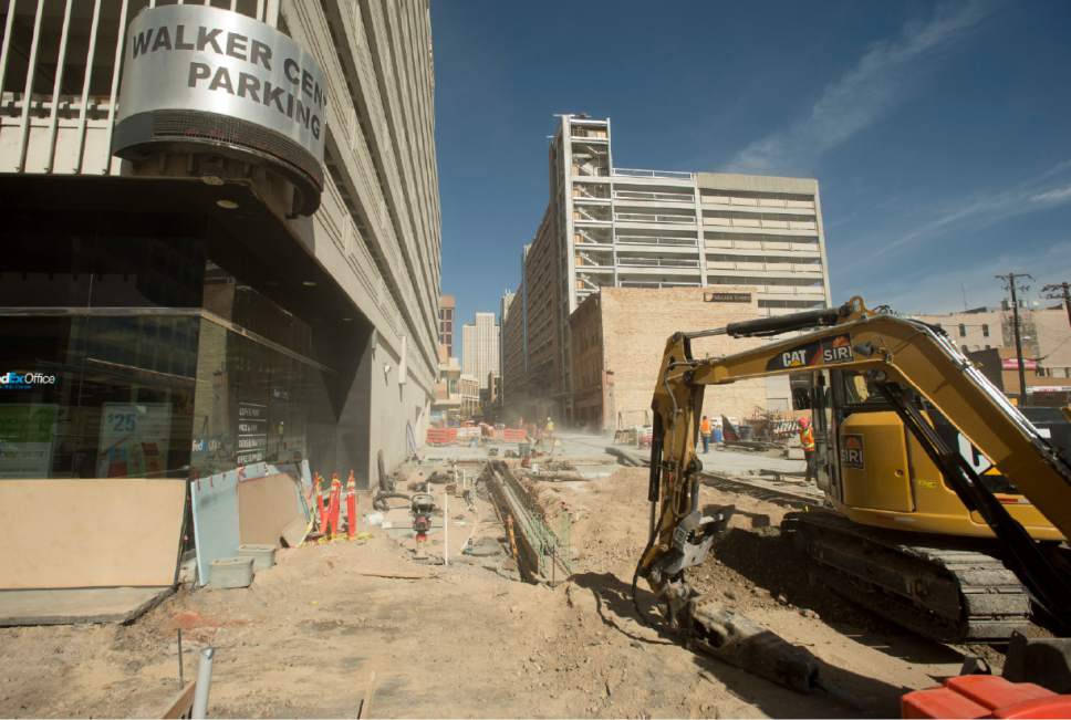 Rick Egan  |  The Salt Lake Tribune

Construction on Regent Street and 200 South, Thursday, October 13, 2016.