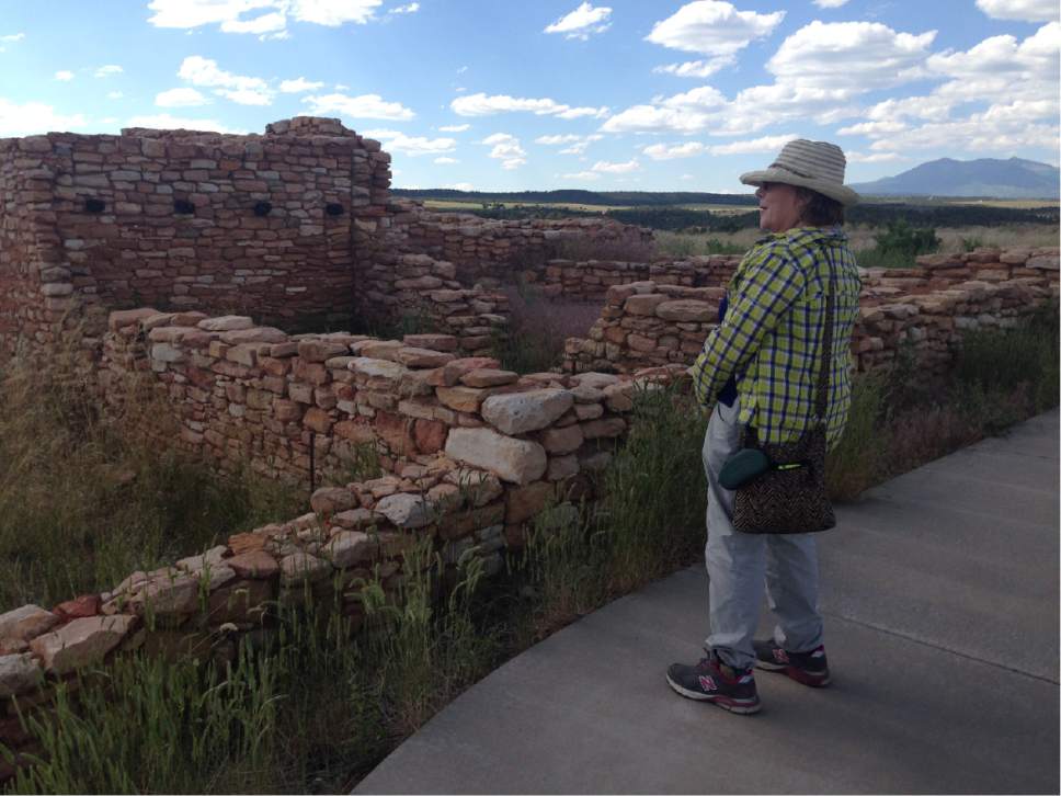 Erin Alberty  |  The Salt Lake Tribune

A hiker pauses to admire ancestral Puebloan ruins at Edge of the Cedars State Park on June 11, 2016 in Blanding.