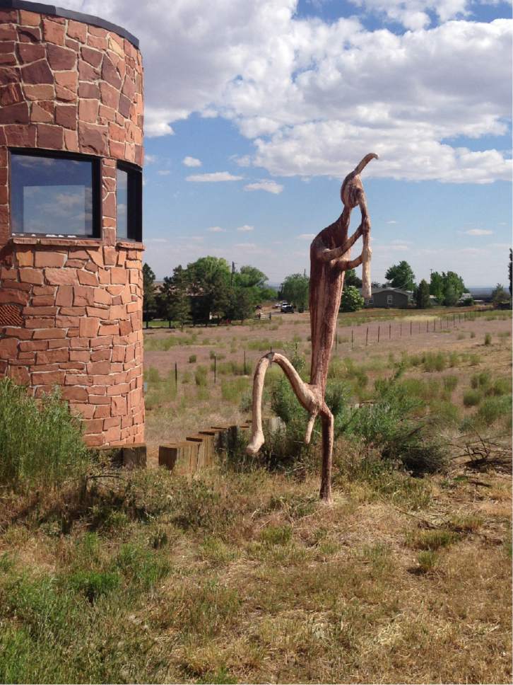 Erin Alberty  |  The Salt Lake Tribune

A statue of the iconic Flute Player awaits visitors near the Edge of the Cedars State Park museum back door, where it was moved in 2008 as a result of complaints from Blanding residents that the statue has a penis. This photo was taken June 11, 2016.