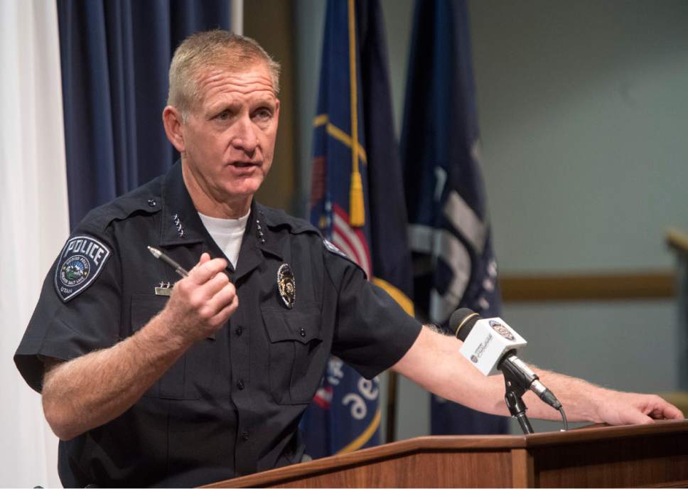 Rick Egan  |  The Salt Lake Tribune

Salt Lake County Sheriff Jim Winder talks about the officer-involved shooting that took place Wednesday during a traffic stop in Kearns. Friday, October 7, 2016.