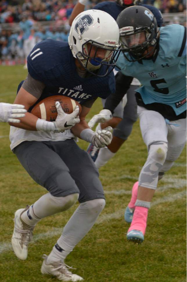 Leah Hogsten  |  The Salt Lake Tribune
Syracuse High School  West Jordan High School in the opening round of the Class 5A football playoffs, Friday, October 28, 2016.