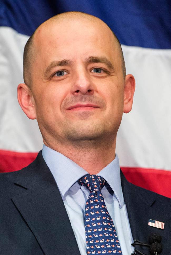 Rick Egan  |  The Salt Lake Tribune

Independent presidential candidate Evan McMullin speaks at his election eve rally at Utah Valley Convention Center in Provo on Monday, Nov. 7, 2016.