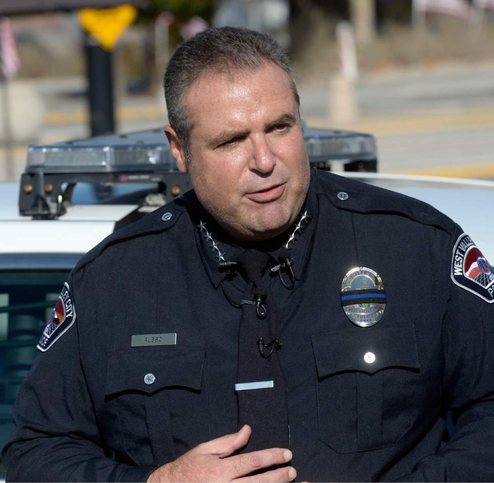Al Hartmann  |  The Salt Lake Tribune
West Valley City police Chief Lee Russo speaks at press conference Monday Nov. 7 to provide more information in the investigation of Officer Cody Botherson's death.