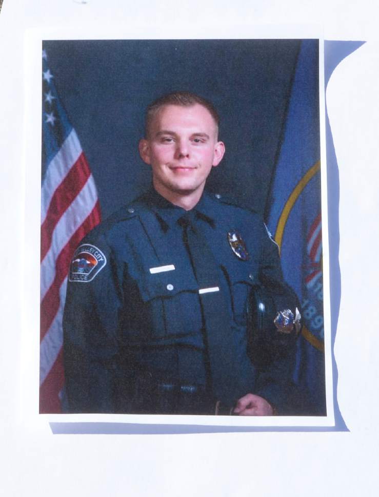 Scott Sommerdorf   |  The Salt Lake Tribune  
A photo released by the West Valley City Police Department of WVC Police officer Cody Brotherson, who was struck and killed by a vehicle near 4100s, and 2200w in West Valley City, Sunday, November 6, 2016.