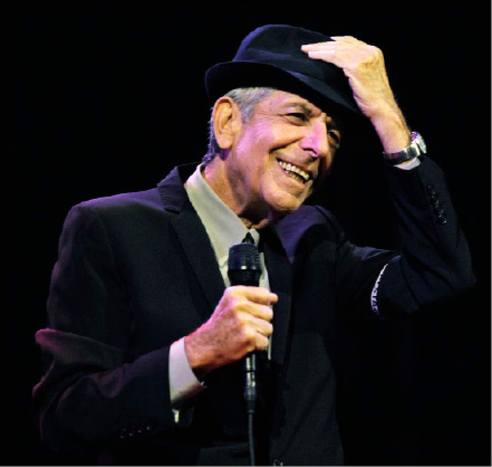 FILE - In this April 17, 2009, file photo, Leonard Cohen performs during the first day of the Coachella Valley Music & Arts Festival in Indio, Calif. Cohen, the gravelly-voiced Canadian singer-songwriter of hits like "Hallelujah," "Suzanne" and "Bird on a Wire," has died, his management said in a statement Thursday, Nov. 9, 2016.  He was 82.
(AP Photo/Chris Pizzello, File)