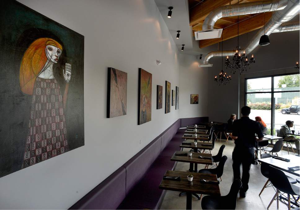 Scott Sommerdorf   |  The Salt Lake Tribune  
The interior with current art at Meditrina, which recently moved to a new location in Salt Lake City's Central 9th business district.