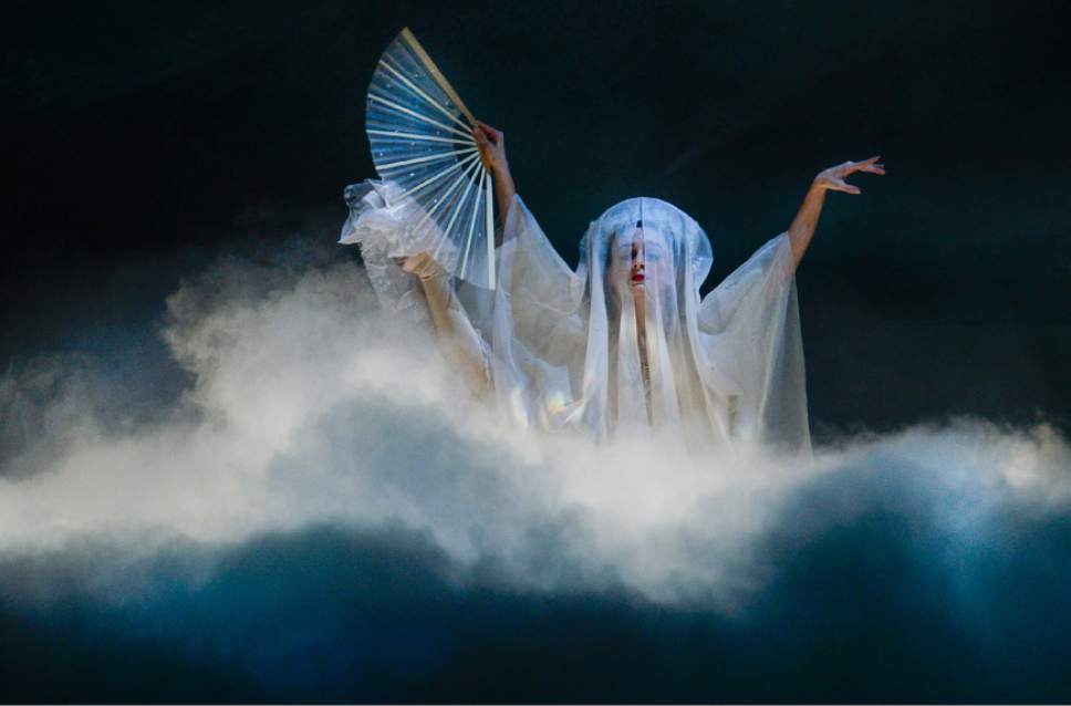 Francisco Kjolseth | The Salt Lake Tribune
Principal Ballet West artist Arolyn Williams as Cio-Cio San (Butterfly) emerges onto the stage as Ballet West runs through their final dress rehearsal for the Season Opener, Madame Butterfly at the Janet Quinney Lawson Capitol Theatre on Thursday, Nov. 3, 2016. Ballet West Orchestra, nearly 50 dancers, and opulent sets and costumes were all on display for the show scheduled to run Nov. 4-13.