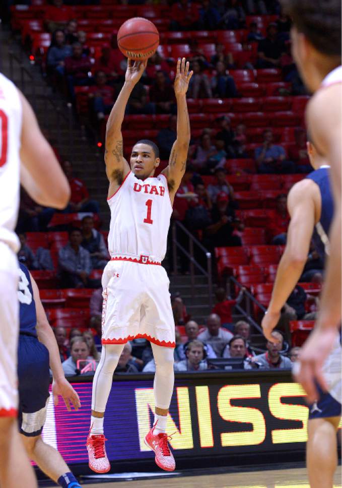 Leah Hogsten  |  The Salt Lake Tribune
Utah Utes guard JoJo Zamora (1) scored 14 points. University of Utah men's basketball team defeated Concordia 96-53 at the Jon M. Huntsman Center, November 15, 2016.