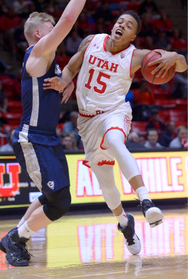 Leah Hogsten  |  The Salt Lake Tribune
University of Utah men's basketball team defeated Concordia 96-53 at the Jon M. Huntsman Center, November 15, 2016.