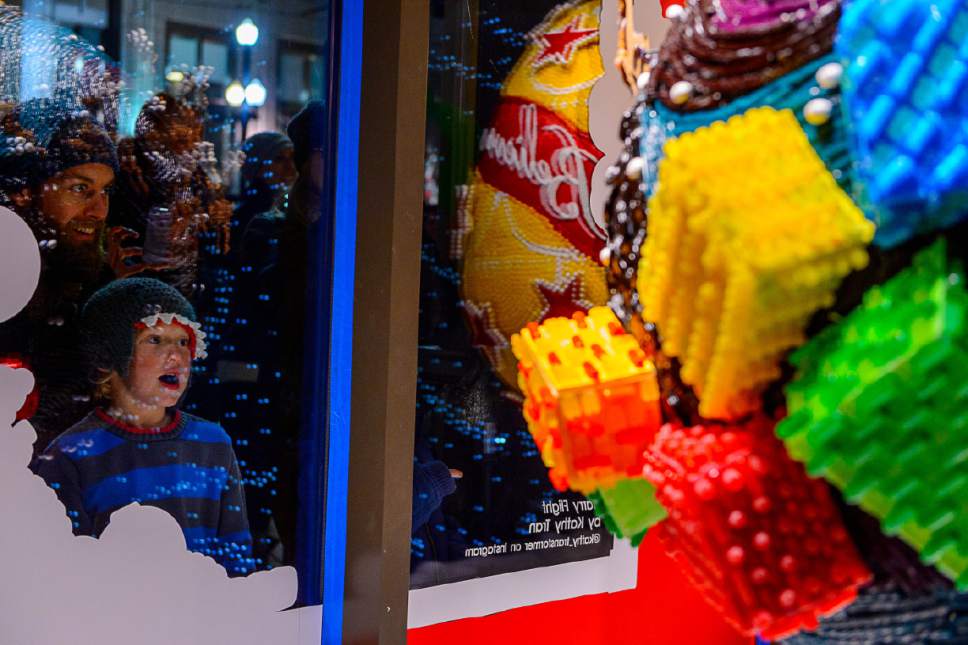 Trent Nelson  |  The Salt Lake Tribune
Macy's City Creek Center unveiled its fourth annual Macy's Holiday Candy Window Display, Thursday November 17, 2016.