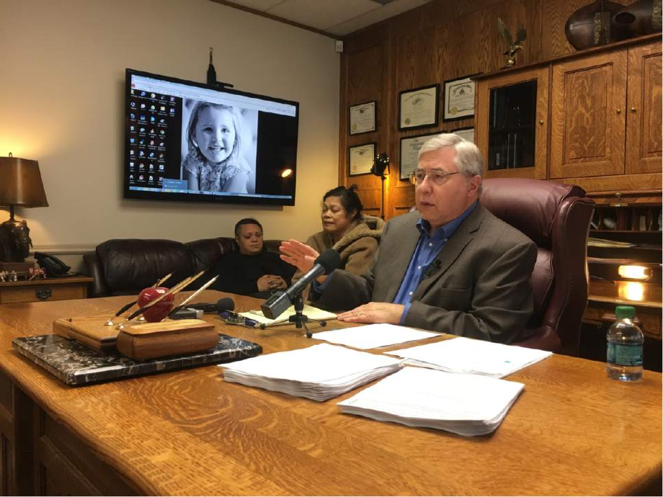 Mariah Noble  |  The Salt Lake Tribune

Tolina Tausinga, her mother Valu Angilau and attorney Robert Sykes held a news conference after filing a lawsuit for the 2014 death of Siale Angilau.