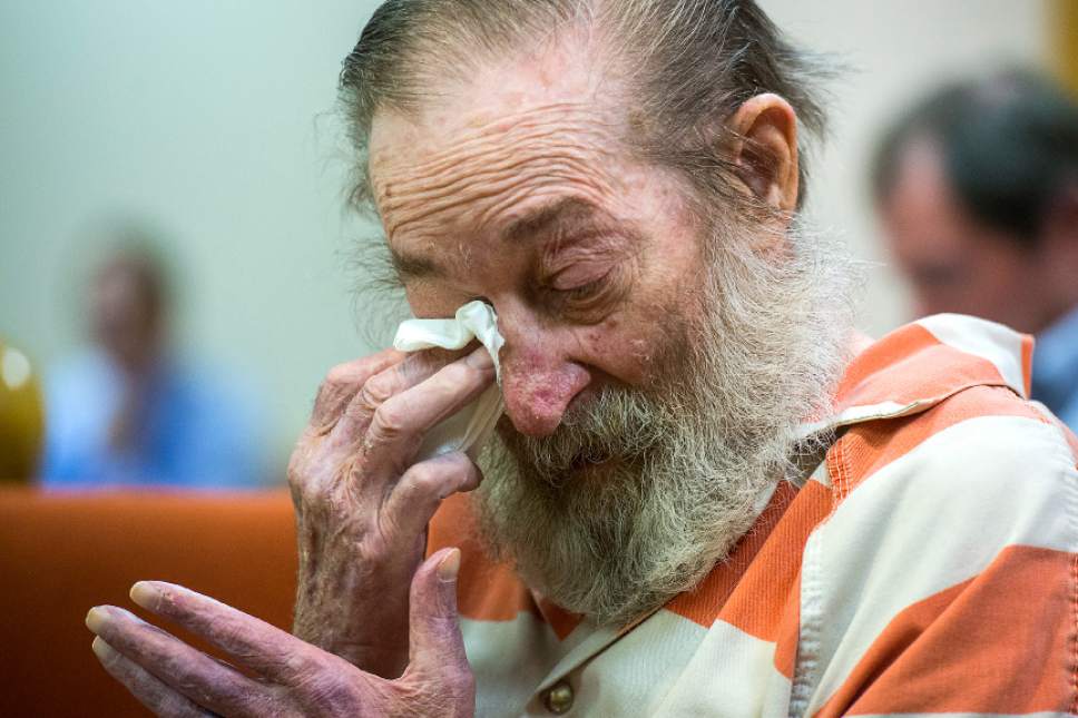 Chris Detrick  |  The Salt Lake Tribune
Thomas Edward Egley wipes his eye during his sentencing on Tuesday.