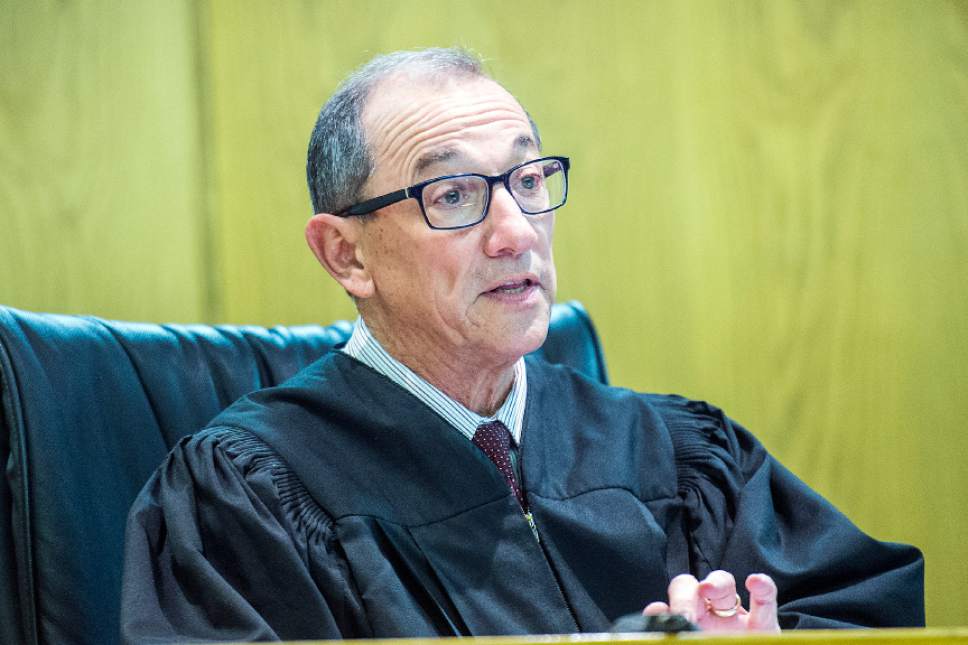 Chris Detrick  |  The Salt Lake Tribune
Judge George Harmond speaks during the sentencing of Thomas Edward Egley at 7th District Court in Price Tuesday November 22, 2016. Egley murdered Loretta Marie Jones on July 30, 1970. Judge George Harmond sentenced Egley to 10 years to life in the Utah State Prison.