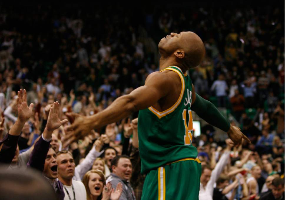 Rick Egan   |  The Salt Lake Tribune

Sundiata Gaines may have earned a longer stint with the Jazz after drilling a three-pointer as time expired to lift Utah to a 97-96 win over LeBron James and Cleveland.