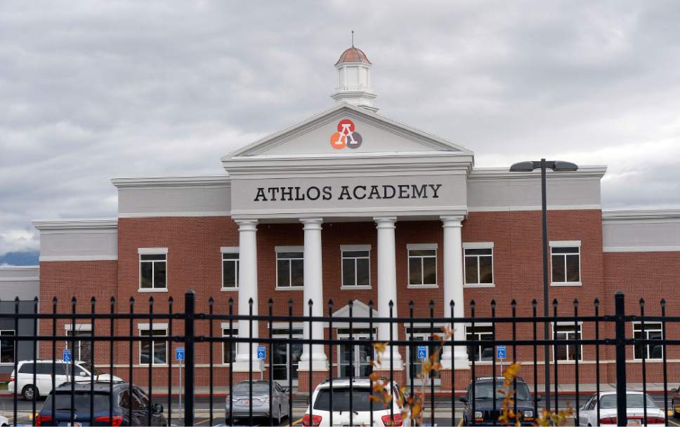 Al Hartmann  |  The Salt Lake Tribune
Utah Rep. Rich Cunningham is accusing Athlos Academy of Utah of violating Utah law, which requires public schools to open a bid process before sending taxpayer dollars to building costs. Athlos' private parent company built the school's Herriman location, which Athlos now leases.