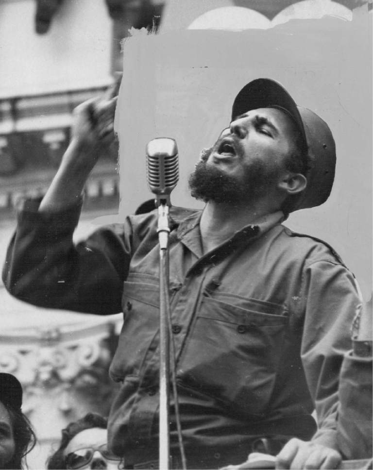 |  Tribune File Photo

Fidel Castro is giving speech in mic on February 9, 1959.